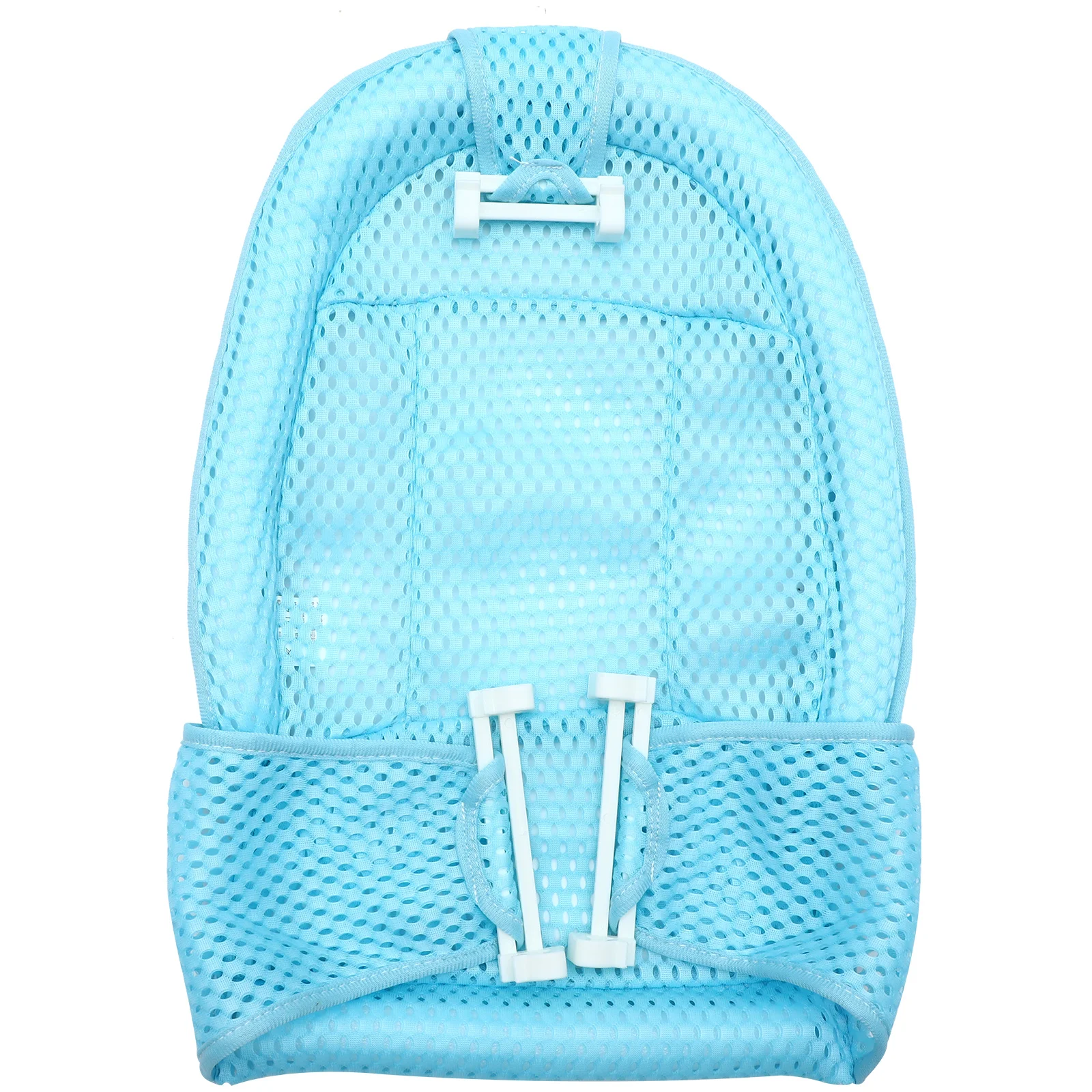 Red de baño para bebé, Material duradero ecológico PP, malla transpirable, asiento de soporte de ducha infantil ajustable, almohadilla azul, estera de baño para bebé