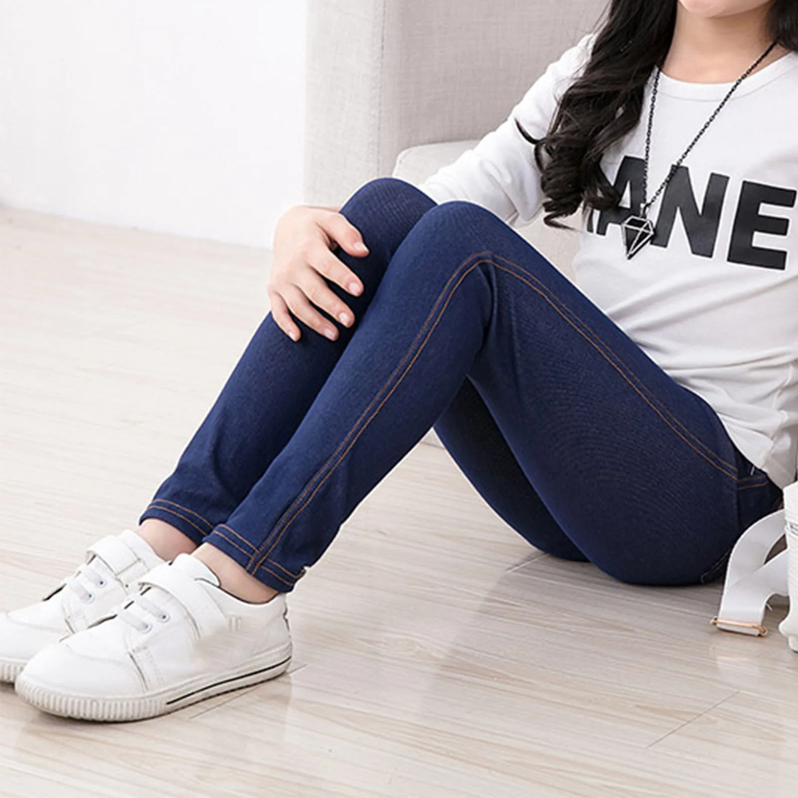 Pantalones vaqueros elásticos para niños y niñas, Jeggings, pantalones pitillo con bolsillo, ropa de calle, uso diario - imagen 4