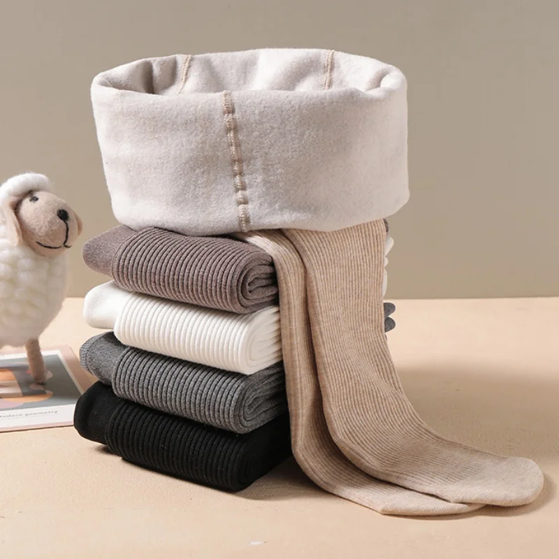 Medias para niños para niñas, pantimedias gruesas y cálidas para niñas, mallas para exteriores, mantienen el calor, baile infantil de felpa ajustado para 2-10T