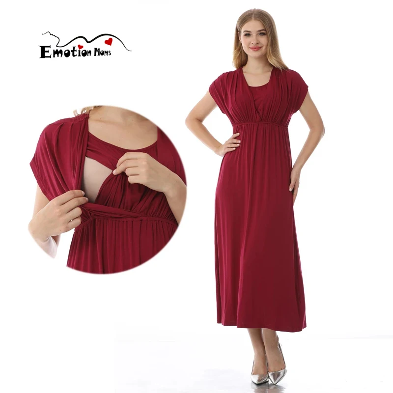 Vestido largo para mujer, vestido de lactancia, vestido de maternidad acampanado de verano, ropa para mujeres embarazadas, vestidos de lactancia posparto