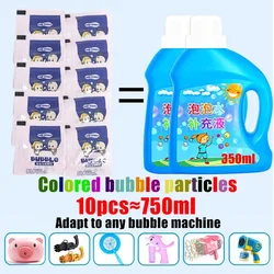 Máquina de burbujas con concentrado líquido colorido