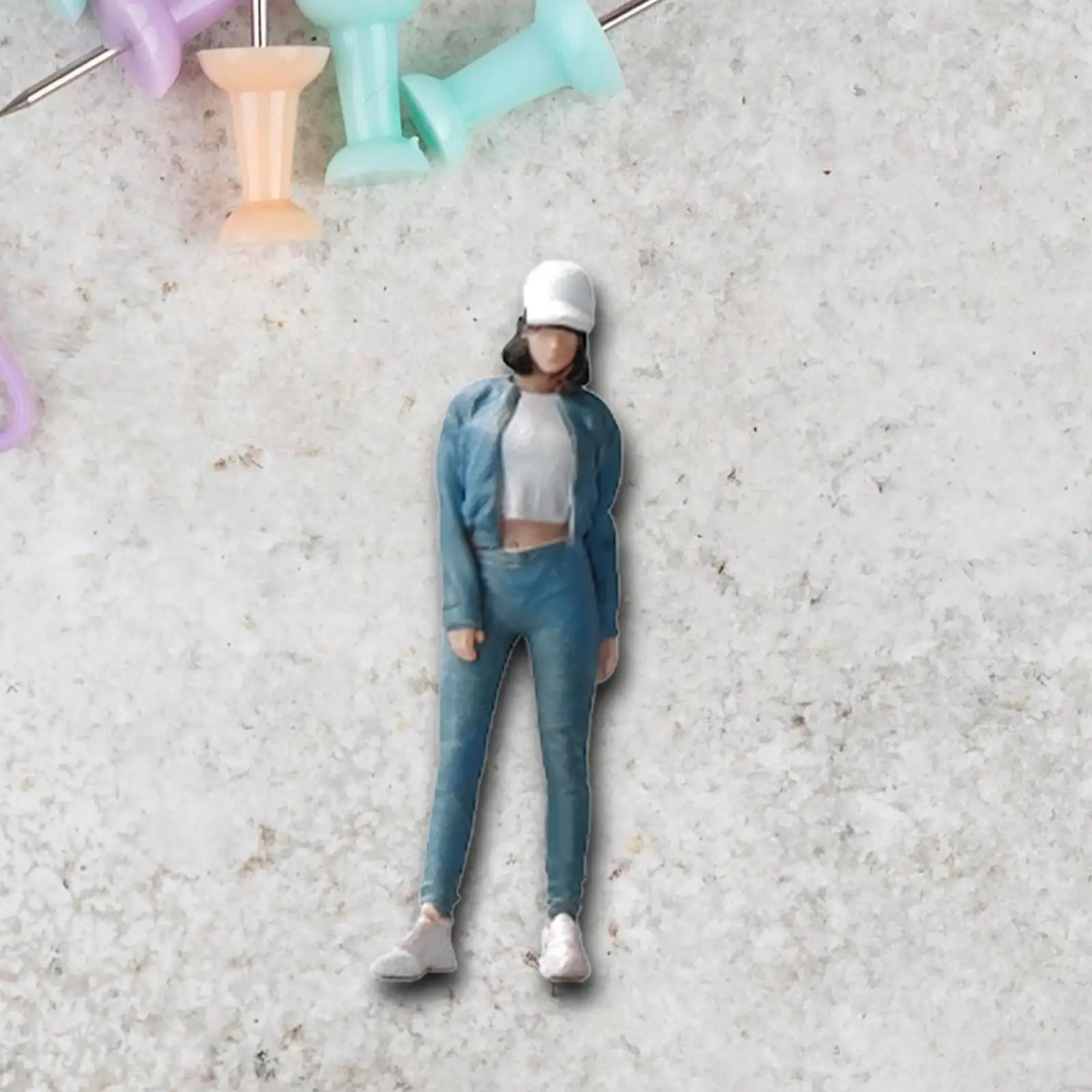 Figuras de niña Diorama, accesorios para fotos, accesorios para casa de muñecas, diseño de proyectos DIY, escena en miniatura, estatuilla pintada a mano, 1/64 - imagen 2