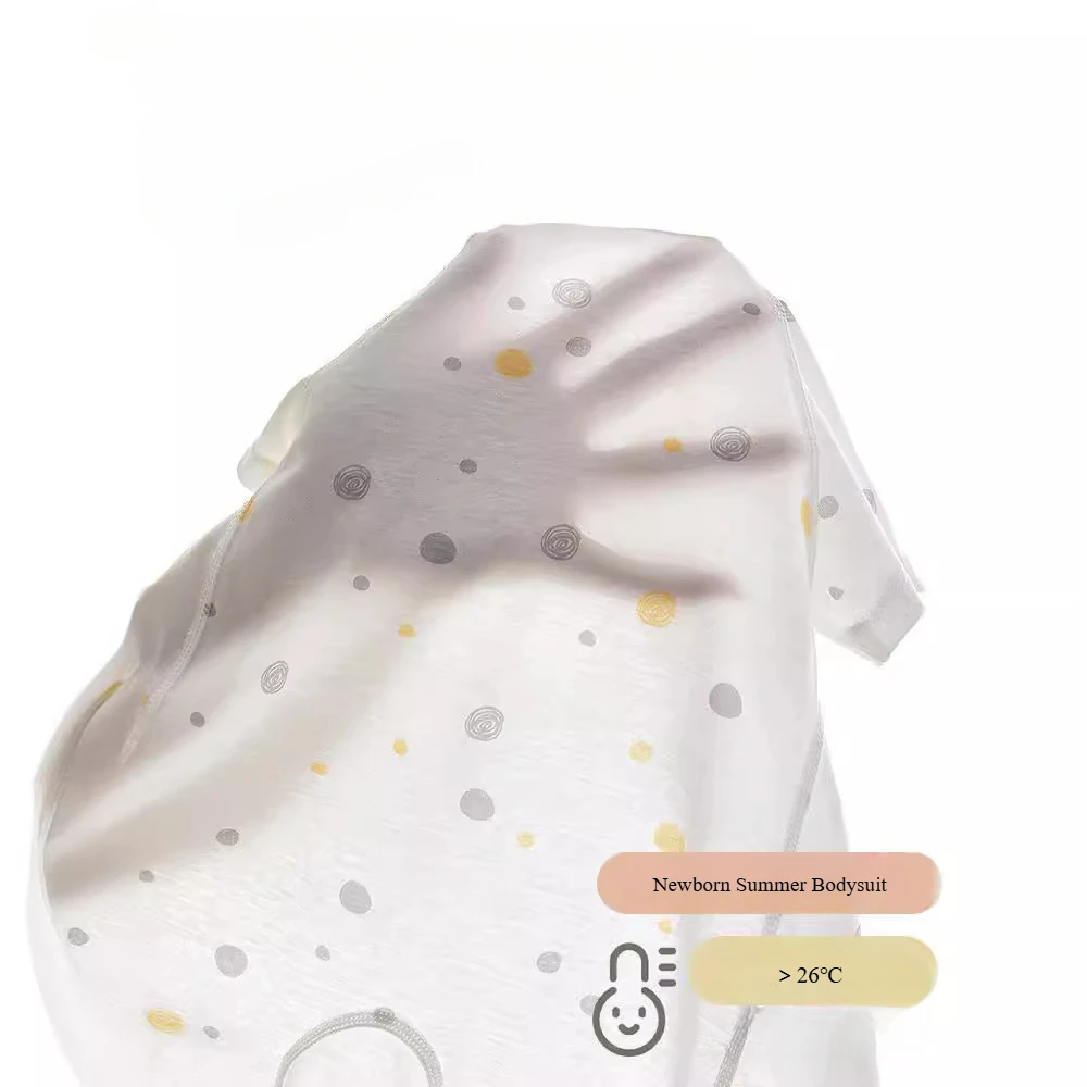 Pelele de bebé de algodón manga corta con estampado de verano