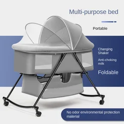 Lazychild Cuna plegable portátil bebé basculante diseño patchwork
