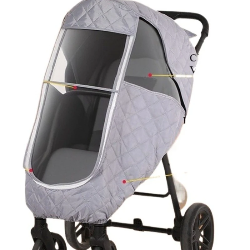 Babyfond Cochecito infantil Cubierta contra la lluvia y el viento - Cochecito impermeable y transpirable para niños, funda cálida con cremallera