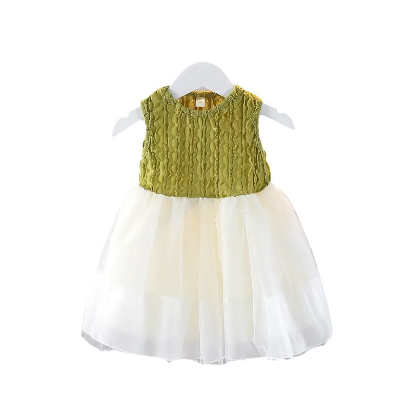 Vestido de verano princesas niñas malla sin mangas elegante - imagen 5