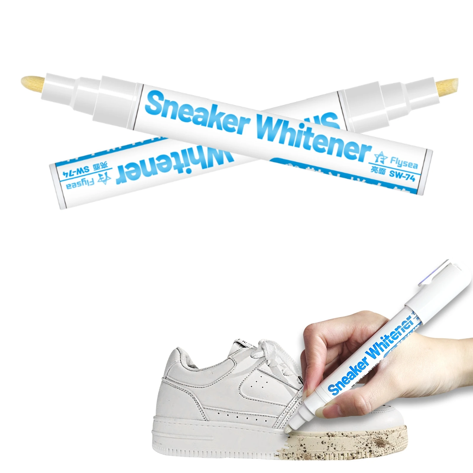 Pluma de borrar removedora de zapatillas blancas, pluma de reparación antioxidante amarillenta, eliminación de manchas impermeable y blanqueamiento complementario de Color - imagen 5