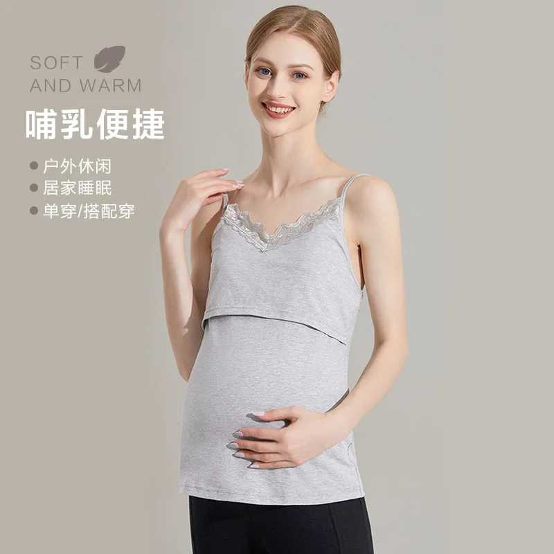 Camisetas sin mangas de maternidad para mujer, chaleco para amamantar, chaleco para embarazo, ropa de maternidad - imagen 3