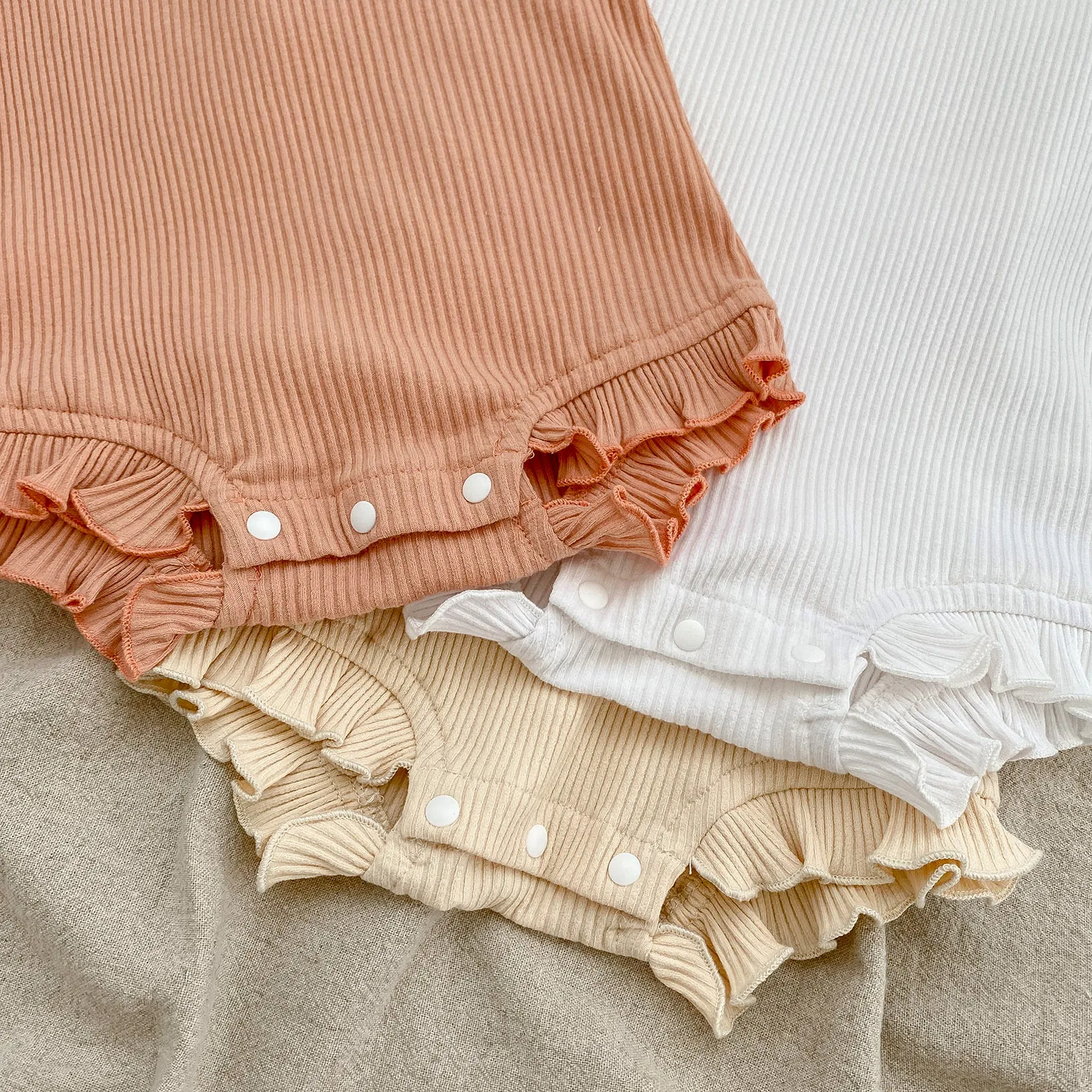 Pelele con volantes para bebé niña – Ropa fresca de verano - imagen 4
