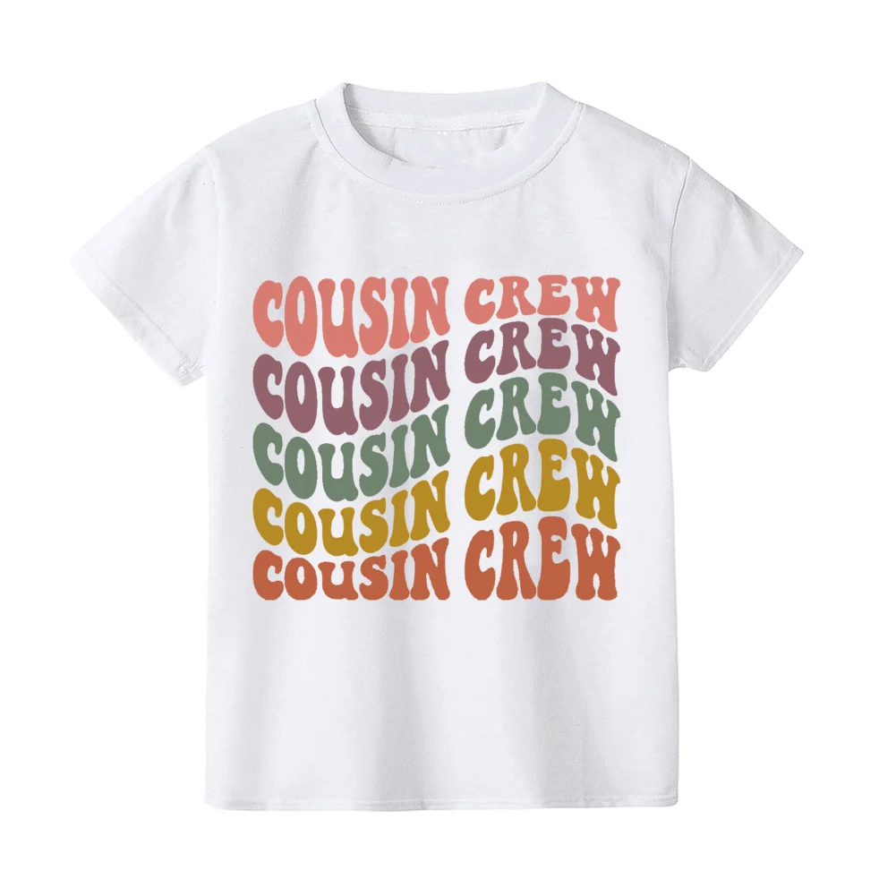 Cousin Crew-Camiseta Retro Bohemia para niños y niñas, camiseta de manga Natural, ropa de verano - imagen 4