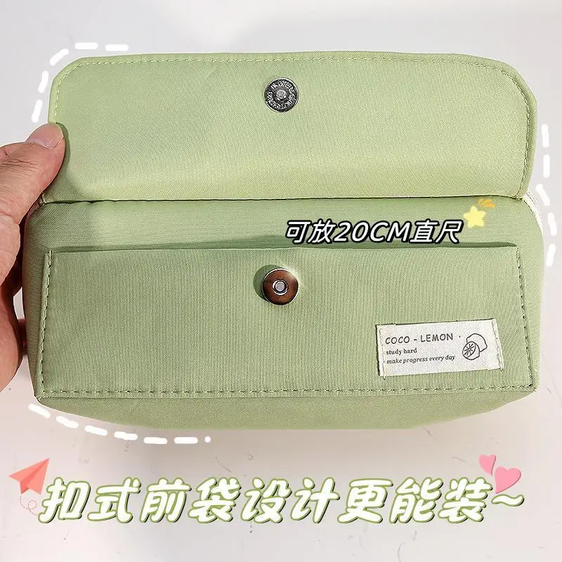 Estuche para lápices de gran capacidad INS, sencillo, para estudiantes de escuela, nuevo almacenamiento, papelería, bolsa para lápices, suministros para oficina y escuela - imagen 5