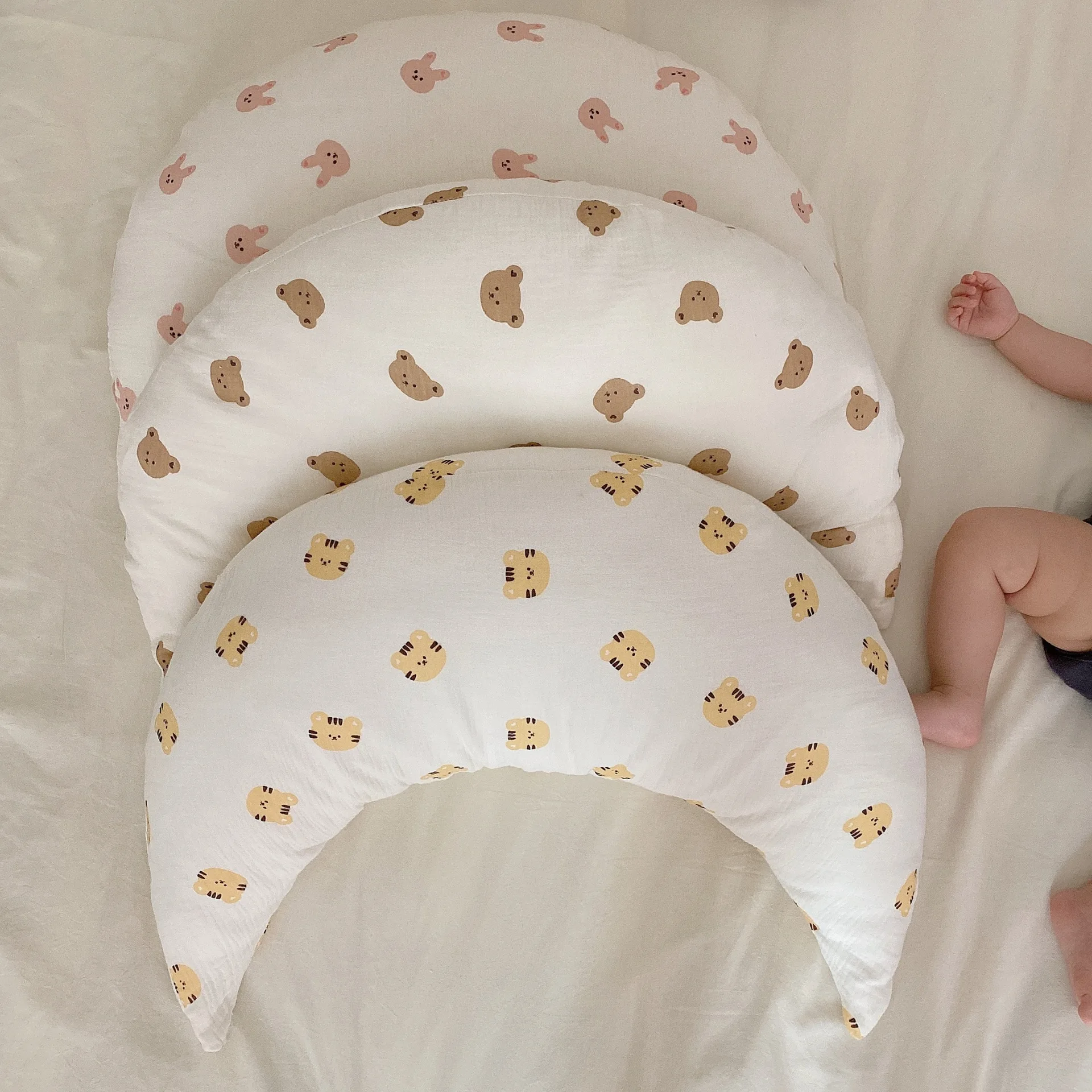 MILANCEL-almohada de otoño para bebé, almohada para dormir de lado para niño pequeño, almohada de media luna - imagen 5