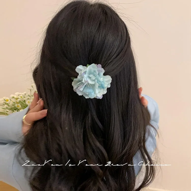 Pinzas para el cabello con forma de flor de peonía, adornos para el cabello con Clip LATERAL, horquillas con flores de imitación dulces para mujer y niña, accesorios de playa - imagen 5