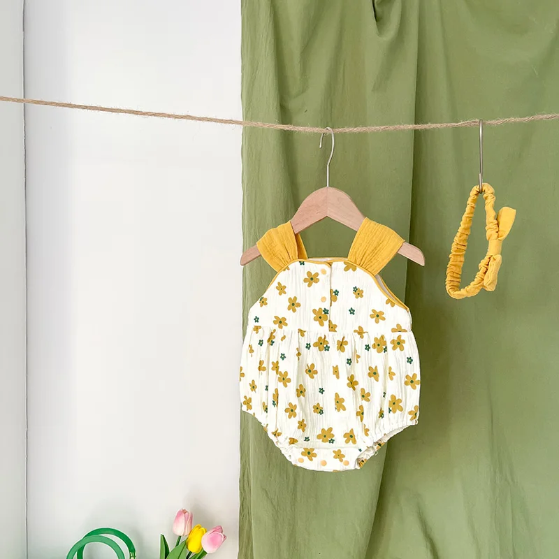 Milangel-ropa de verano para bebé, Body de una pieza con flores, camisola - imagen 3