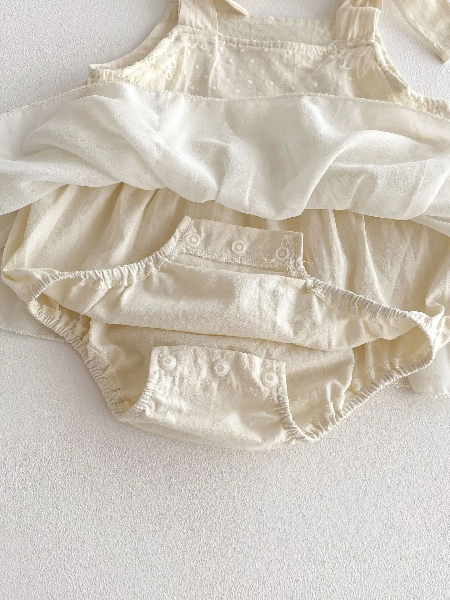 Ropa de verano para niñas, mono con volantes, decoración de lazo, camisola para niñas - imagen 3