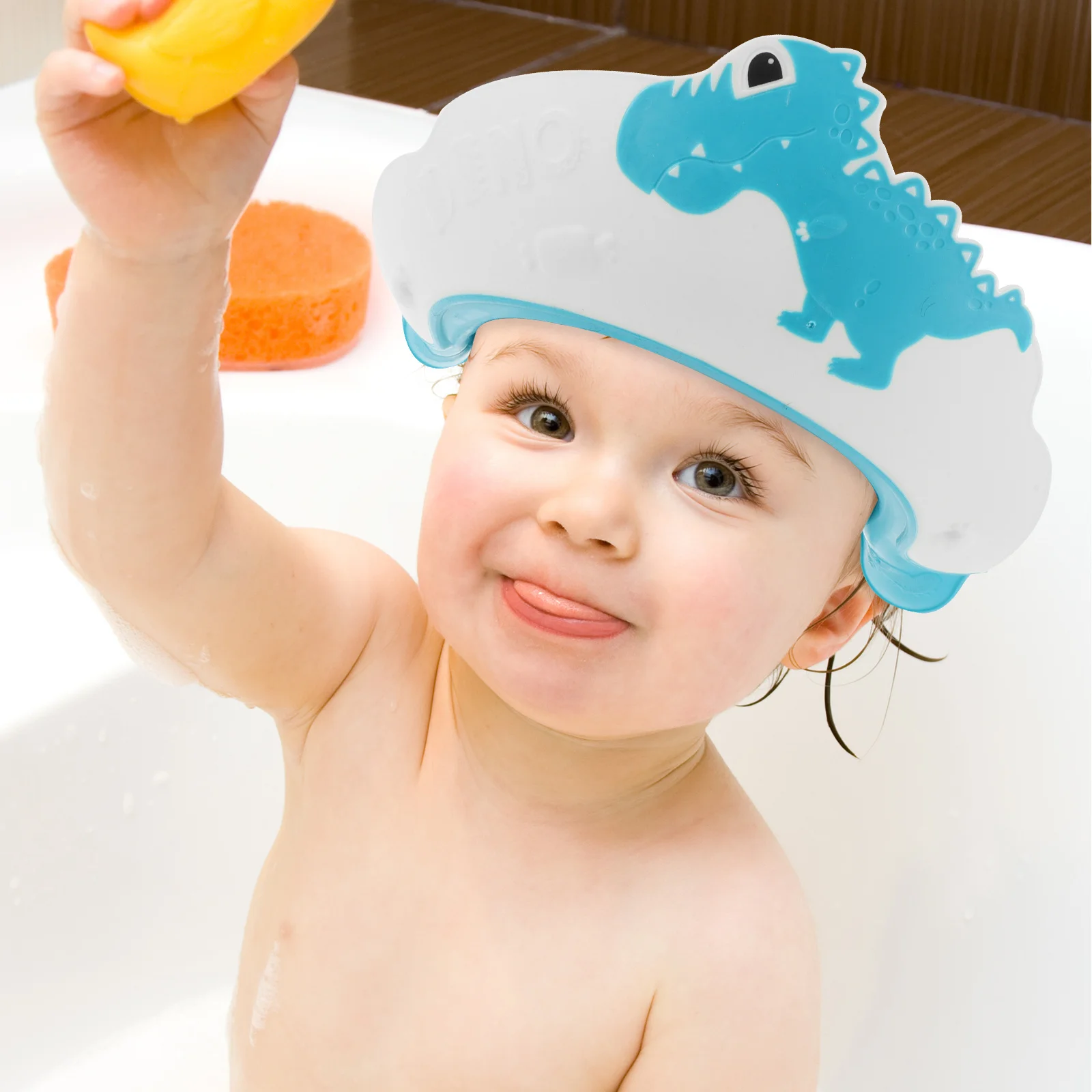 Gorro de ducha ajustable para bebé, protector impermeable para lavado de cabello, gorro de baño para recién nacido, visera de champú para niños, baño infantil - imagen 4