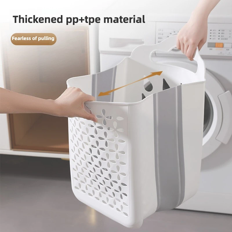 Cesta para la colada montada en la pared, organizador plegable para ropa sucia con diseño ventilado, bolsa de almacenamiento que ahorra espacio para el baño - imagen 3