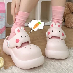Zuecos de plataforma EVA infantil con diseño de conejitos