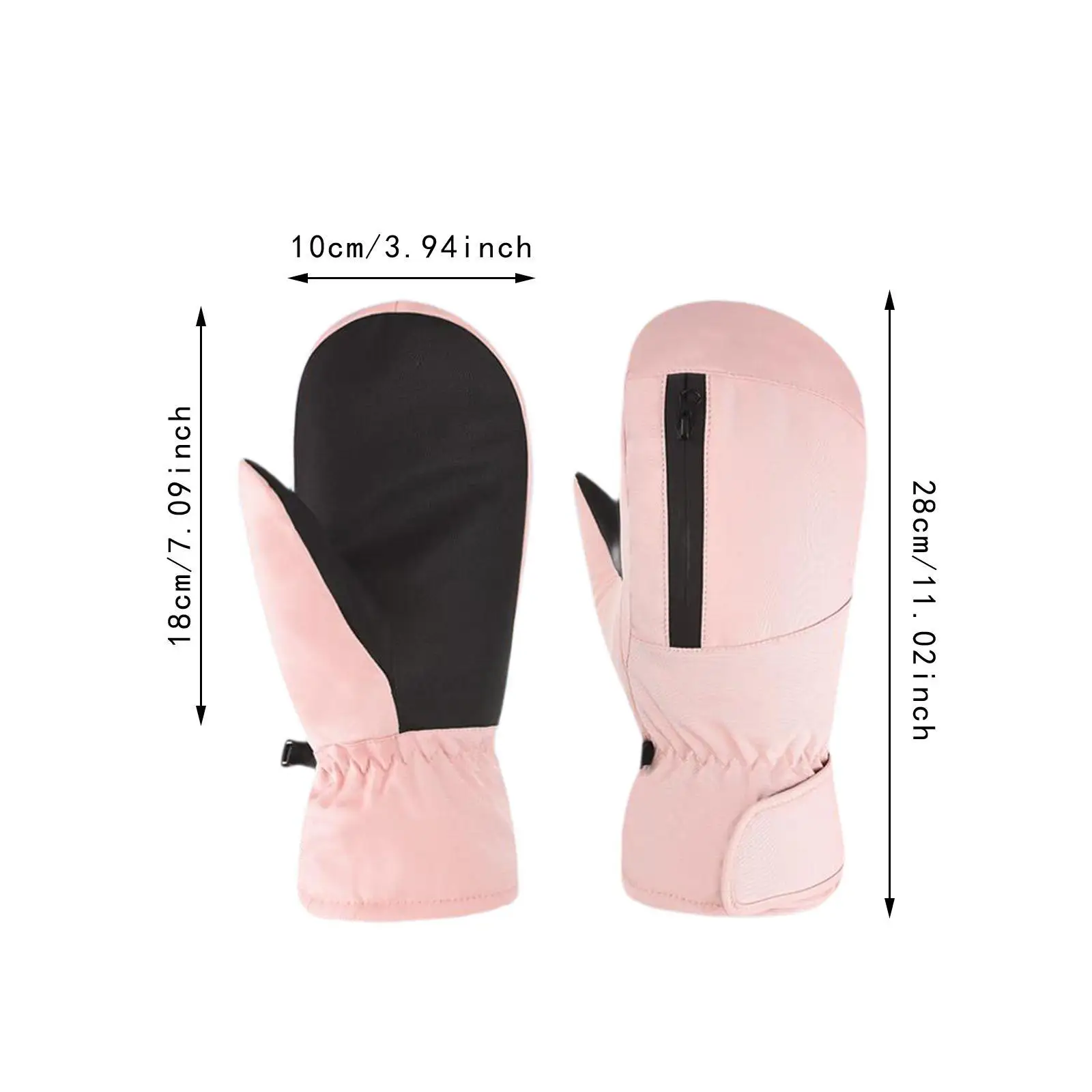 Winter Ski Mittens Windproof Snow Mitts for Snowmobiling Skating Skiing