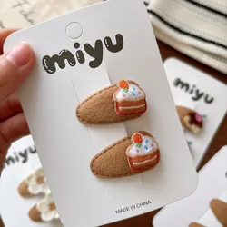 2 unids/set de pinzas para el pelo de bebé de café lechoso, pasadores BB con forma de gota pequeña, pinzas para flequillo con flecos de dibujos animados florales bonitos para niños pequeños