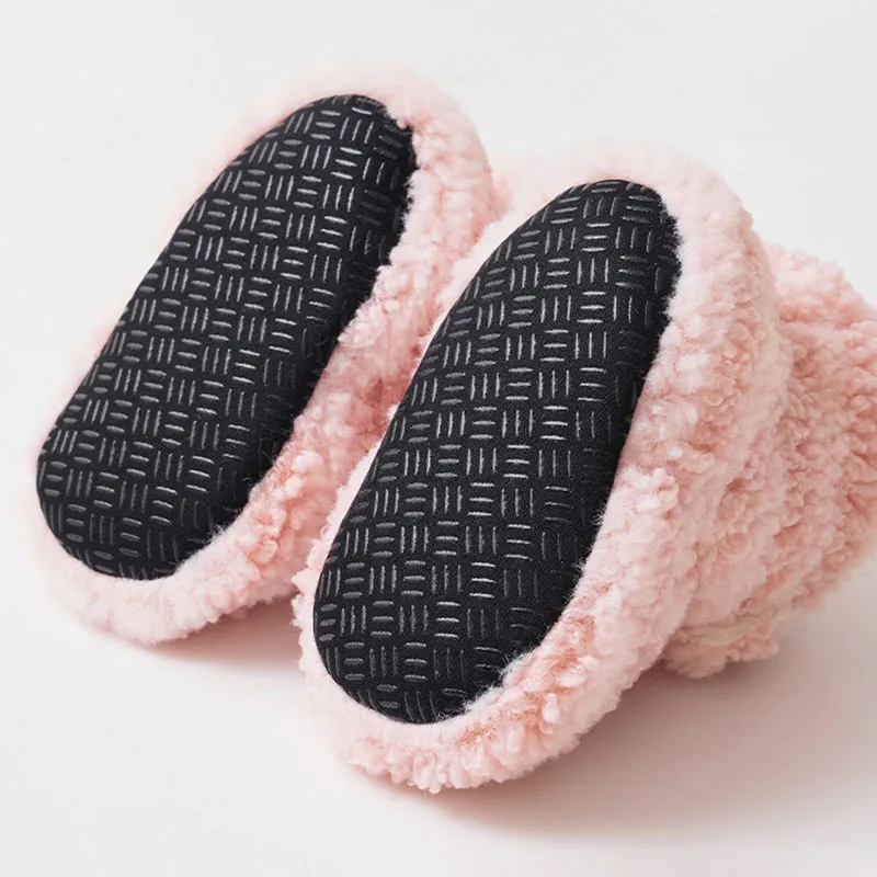 MILANCEL, nuevos zapatos para caminar para bebés, invierno de 0 a 18M, rayas de colores caramelo, zapatos acolchados de lana para niñas, zapatos cálidos para niños pequeños - imagen 5