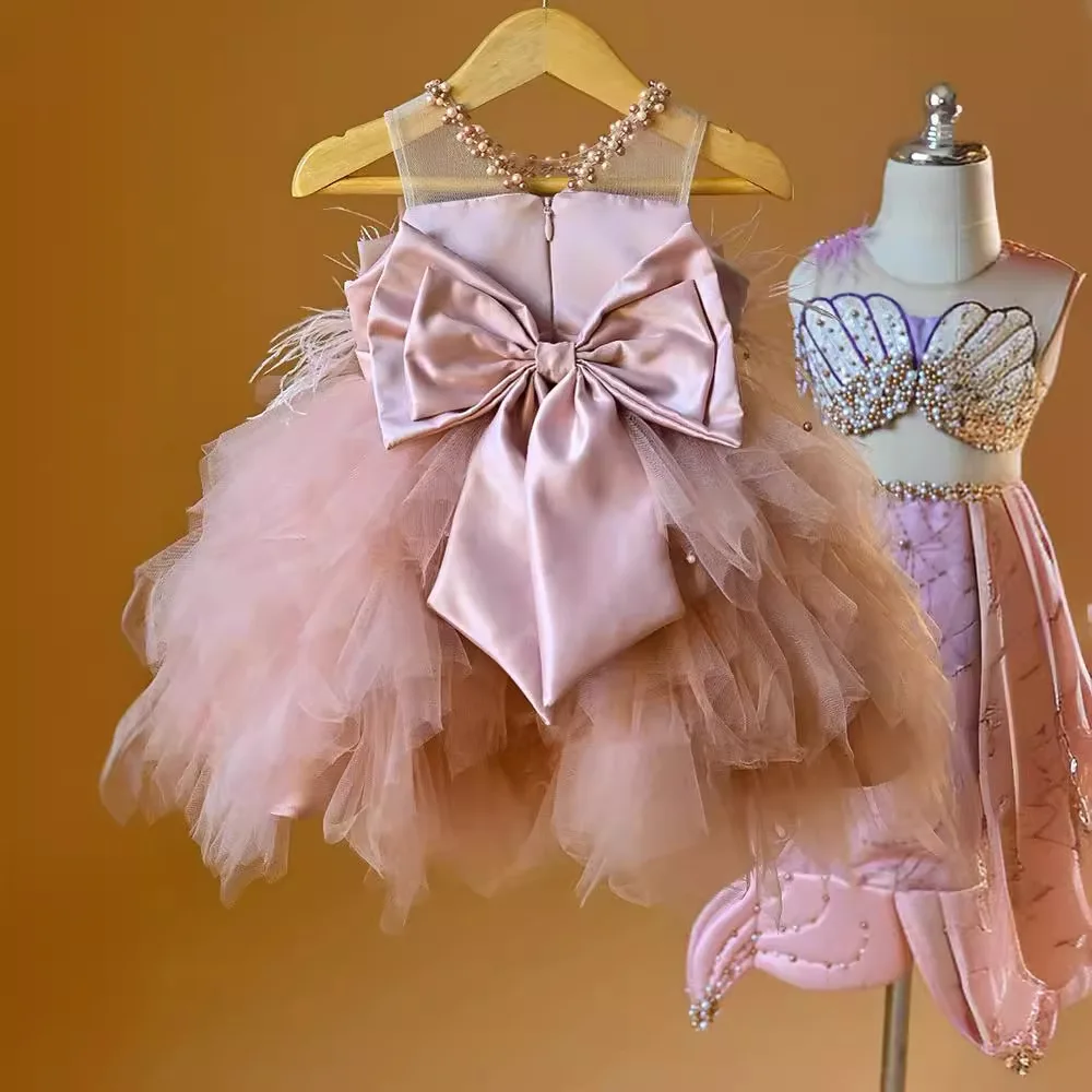 Vestido de princesa de cumpleaños para niña pequeña, confeti brillante, bohemio, pastel de arcoíris, traje para sesión de fotos de 1 a 6T - imagen 3