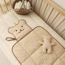 Cambiador pañales plegable M76C, colchón lactancia, almohadilla transpirable para cama cuna para niños