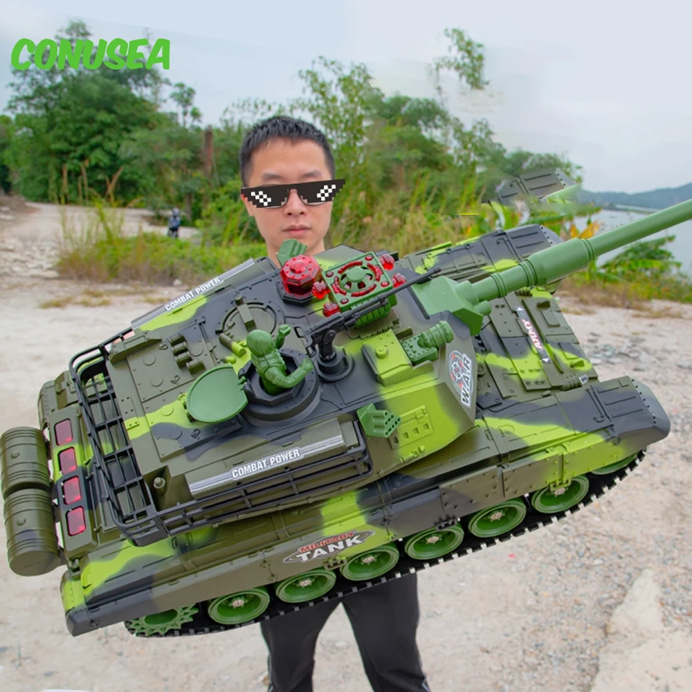 Tanque juguete a control remoto con orugas y simulación de disparo - imagen 4