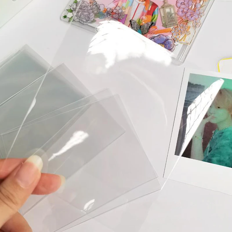 1 paquete de funda para tarjetas 61x88mm 65x90mm disponible 100 unids/pack Protector de tarjetas transparente tarjetas de fútbol tarjetas deportivas almacenamiento de escudo de Tarot ZYF - imagen 5