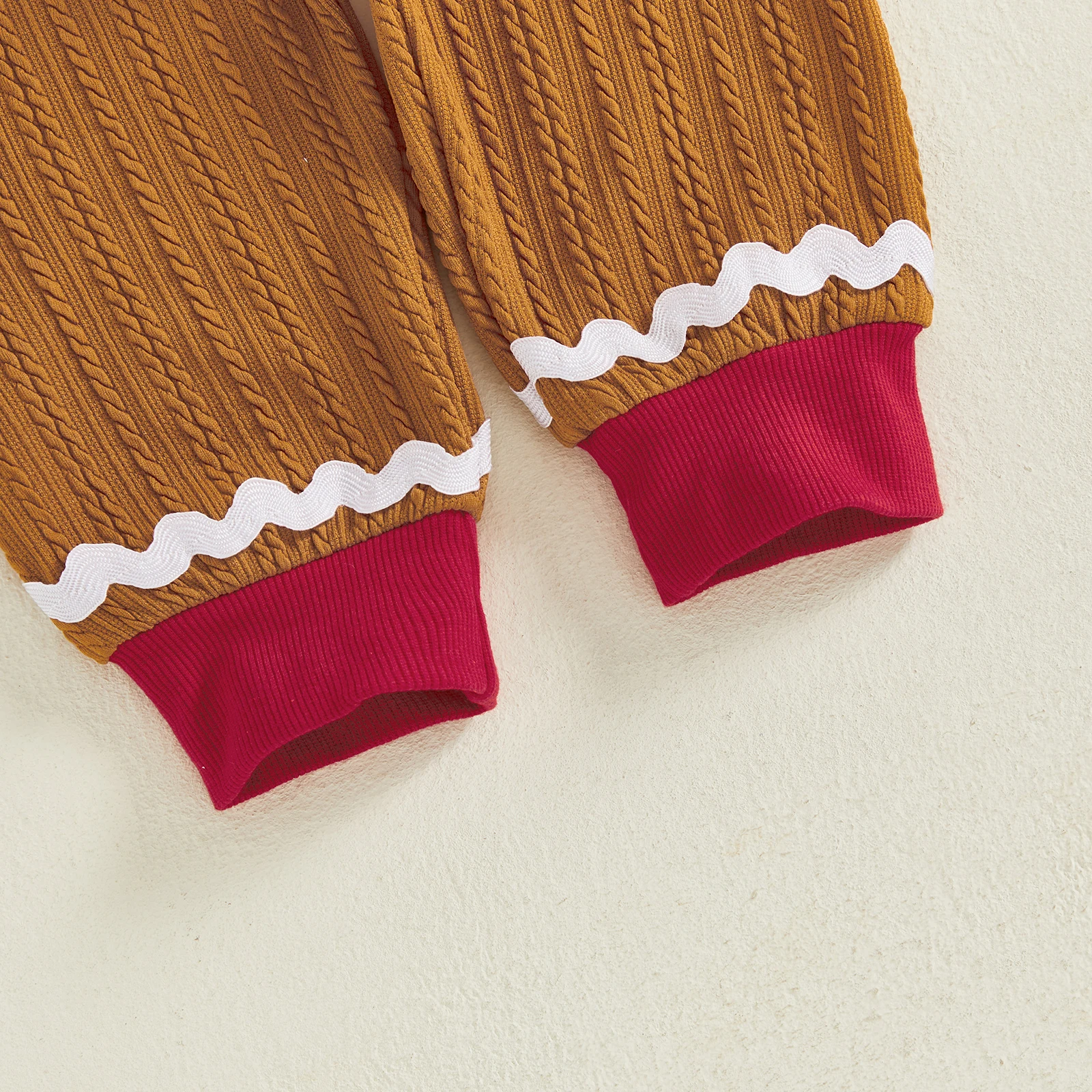 Conjunto de 2 piezas de trajes navideños para bebé, jersey de manga larga con cuello redondo y pantalones de cintura elástica - imagen 5