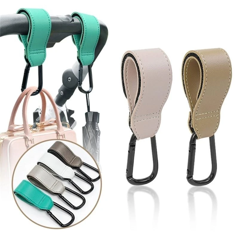 M76C Ganchos para cochecito Ganchos con clip para colgar en cochecito Gancho mosquetón Ganchos para organizar bolsas mamá - imagen 2