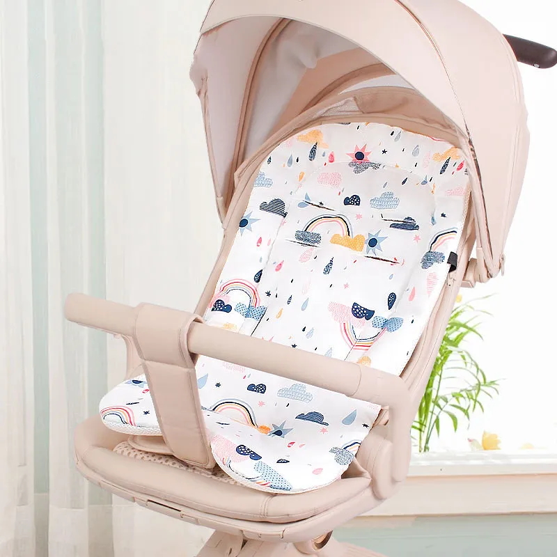 Cojín grueso de doble cara para asiento de cochecito de bebé, cojín Universal a prueba de golpes para asiento de cochecito, colchón con forro para insertar, verano e invierno - imagen 2