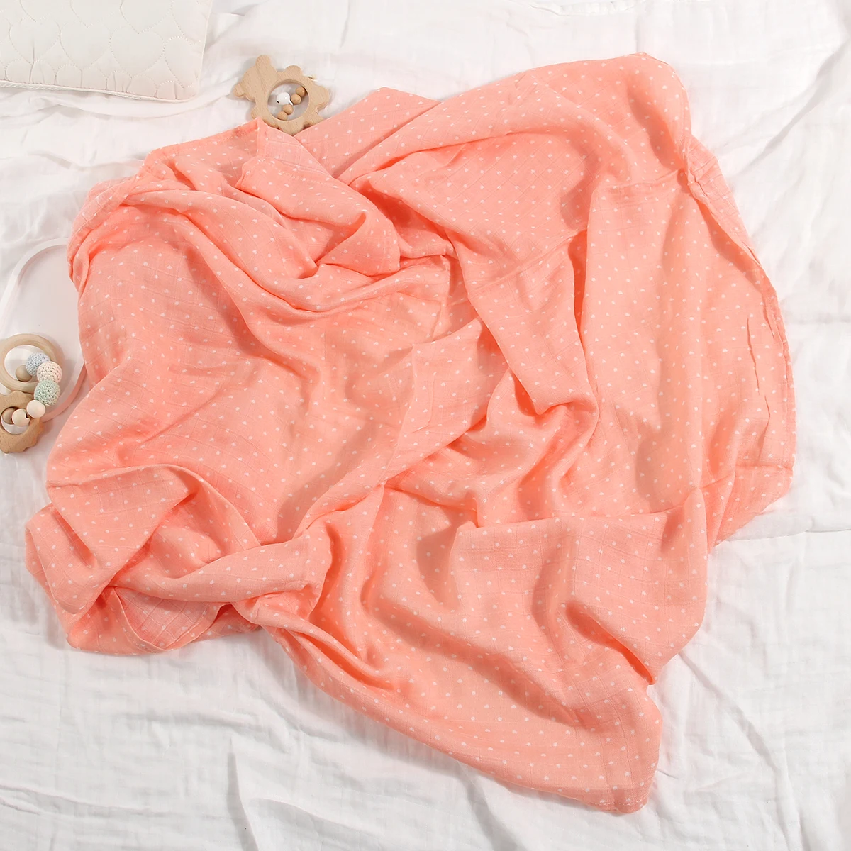 Manta receptora de muselina para recién nacido, manta para bebé con puntos coloridos, ropa de cama para bebés, mantas de gasa, mantas finas de algodón para madres y niños - imagen 4