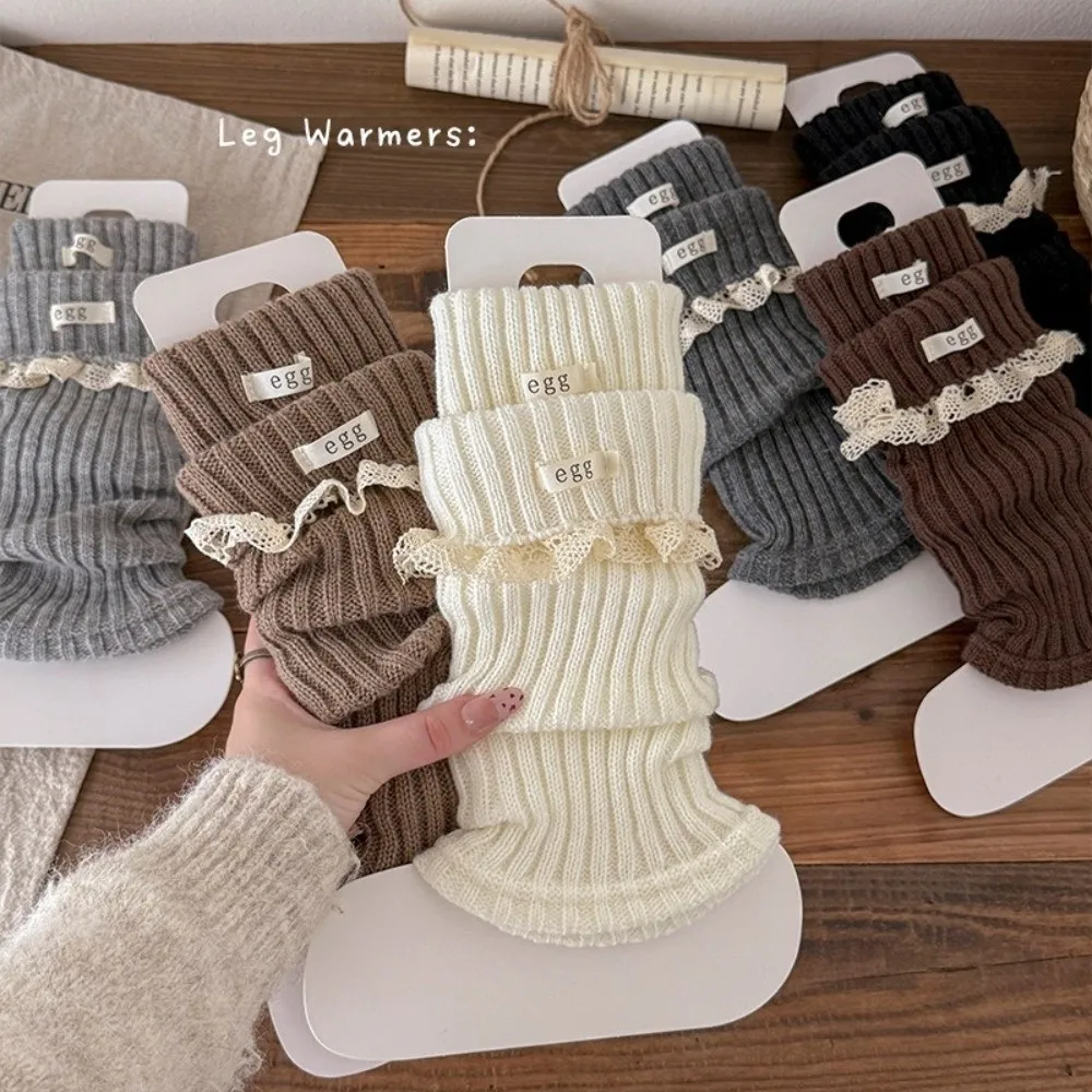 Lindos calentadores de piernas gruesos para niñas, calcetines tejidos de media pantorrilla de Lolita, calcetines cómodos para mantener el calor para niños, Otoño e Invierno - imagen 2