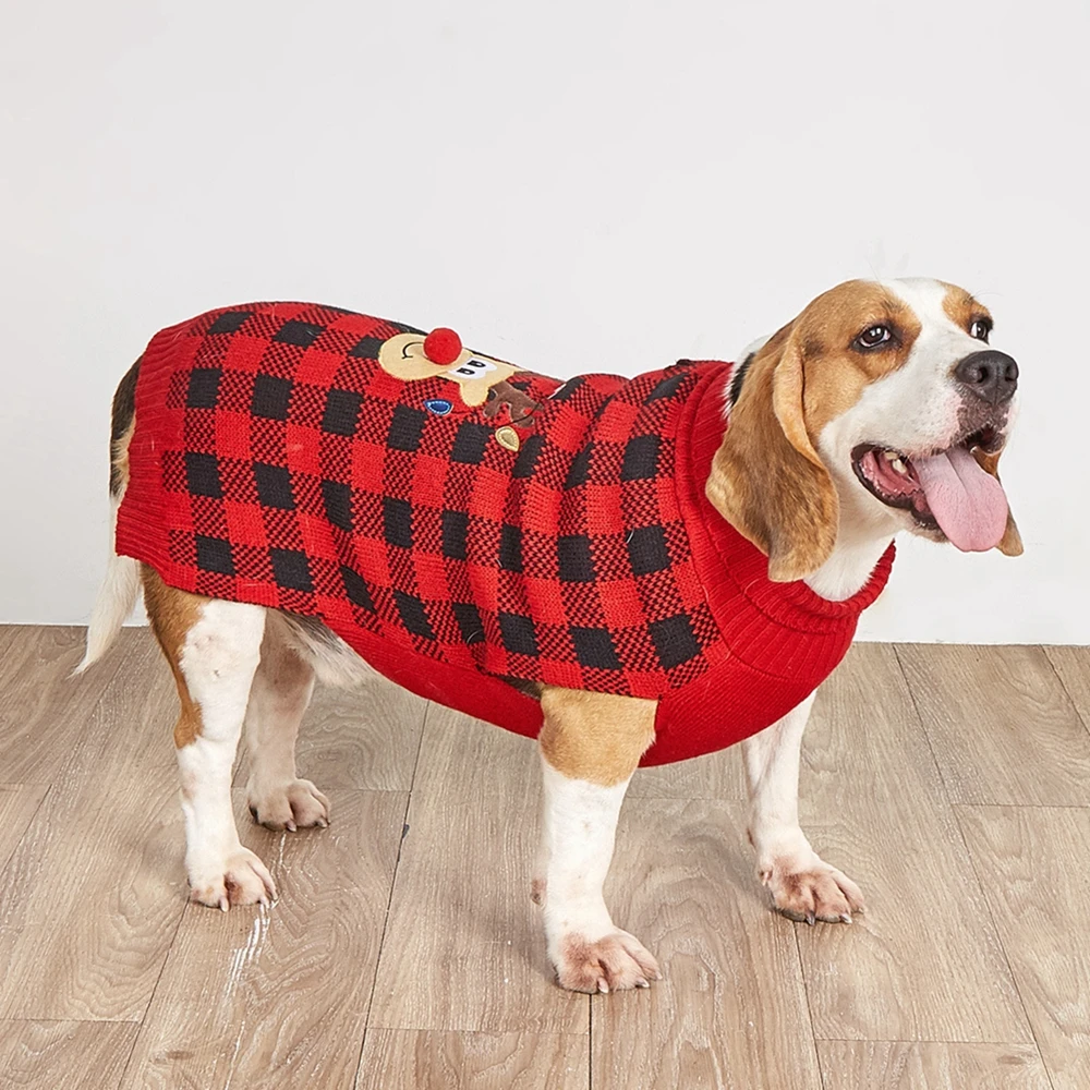 Suéter de cuello alto de punto de Cable para perro, jersey de Navidad, prendas de punto clásicas, ropa cálida para mascotas, sudadera para gatos, Invierno - imagen 3