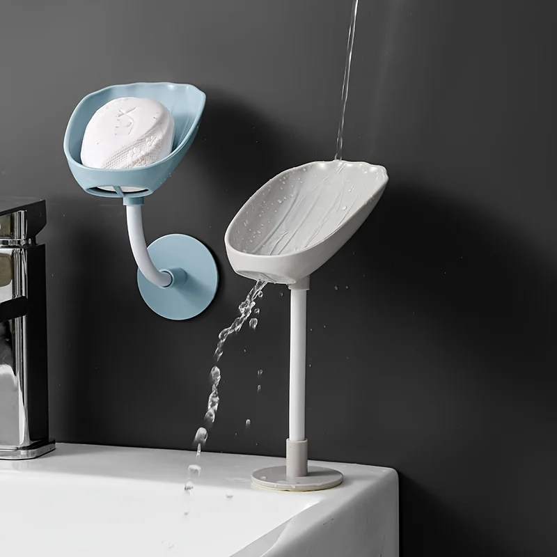 Jabonera adhesiva autodrenante con diseño de loto para ducha - imagen 4
