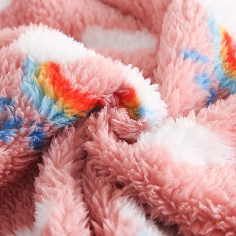 MILANCEL nuevo conjunto de pijama de invierno para niños 9M-5Y dibujos animados Arco Iris niñas ropa gruesa para el hogar patrón de nubes cálidas ropa de casa para bebés 2 uds - imagen 5