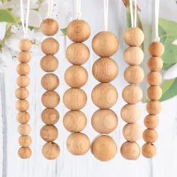 Cuentas de madera haya con letras hexagonales para pulseras ecológicas