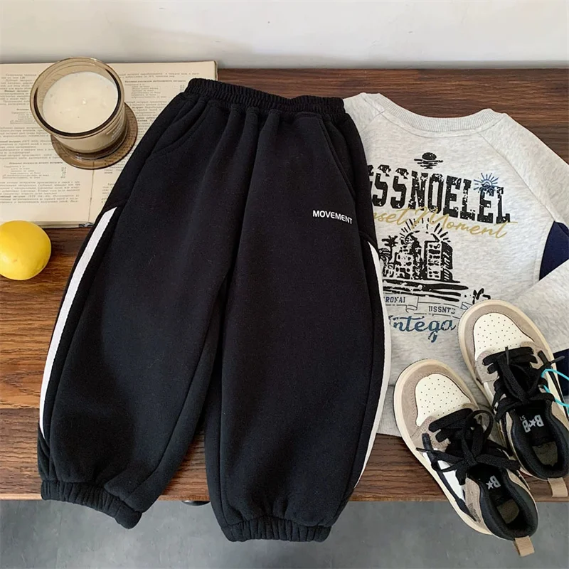 Pantalones de terciopelo invierno para niños chándal cómodo y cálido - imagen 3