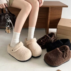 Zapatillas de plataforma en piel sintética con suela felpa suave