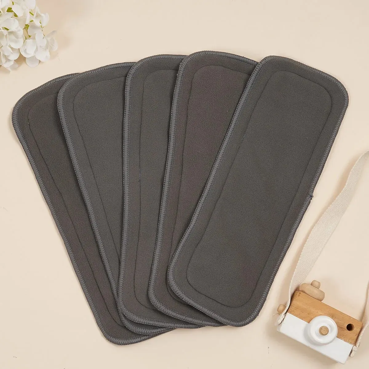 슈퍼 흡수성 5 레이어 대나무 숯 삽입 아기 천 기저귀 기저귀에 대한 재사용 가능한 아기 기저귀 기저귀 삽입