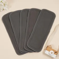 Inserto de carbón de bambú superabsorbente de 5 capas, pañal reutilizable para bebé, inserto para pañal de tela para bebé