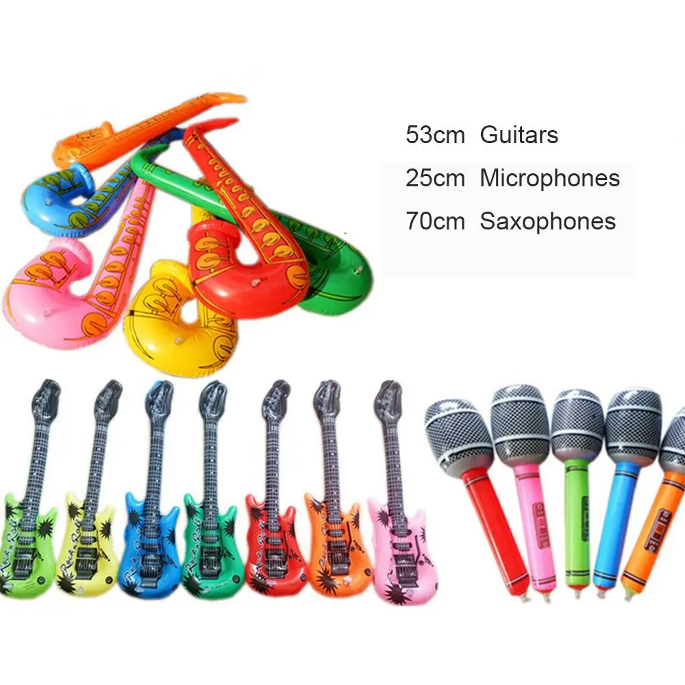 Juego de globos de música de instrumentos inflables, instrumento de simulación, guitarras, saxofones, micrófonos, juguete de fiesta, 15 piezas - imagen 5