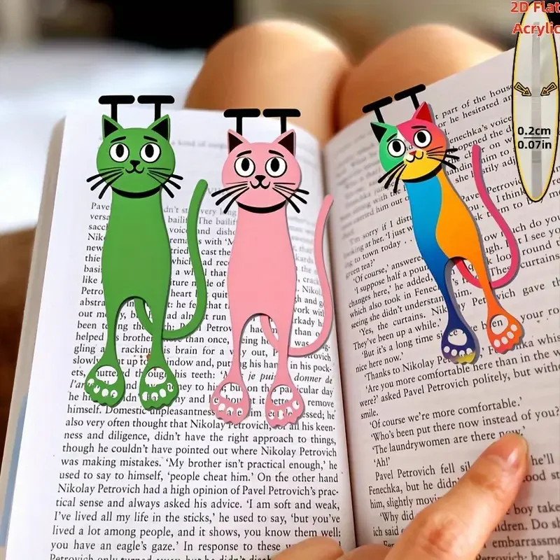 Marcadores de libros acrílicos 2D con diseño de gato – para página - imagen 2