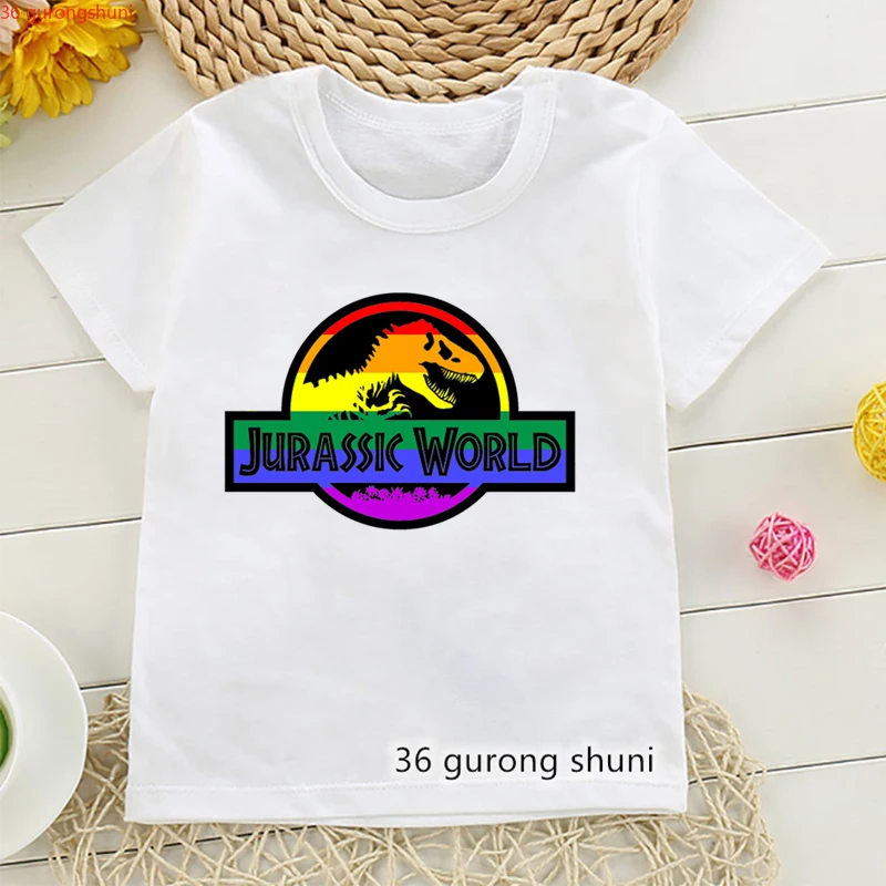 2024 nuevo programa de película Jurassic World Dominion impreso ropa para niños camiseta lindo dinosaurio Jurásico camiseta verano niños Tops - imagen 3