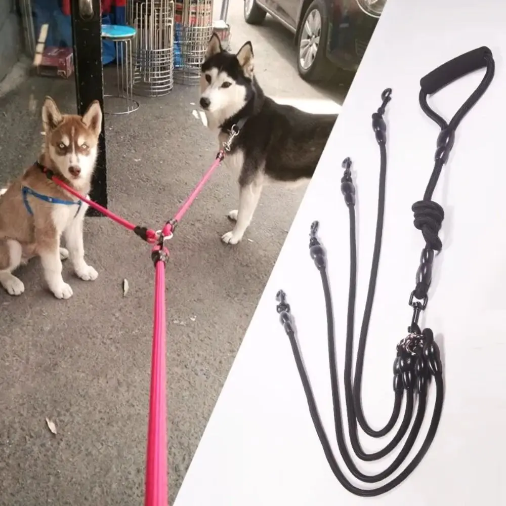 Correa para perros de nailon doble paseo con arnés resistente - imagen 5