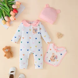 Pelele de algodón con corazón para niña - Talla 0-18 meses