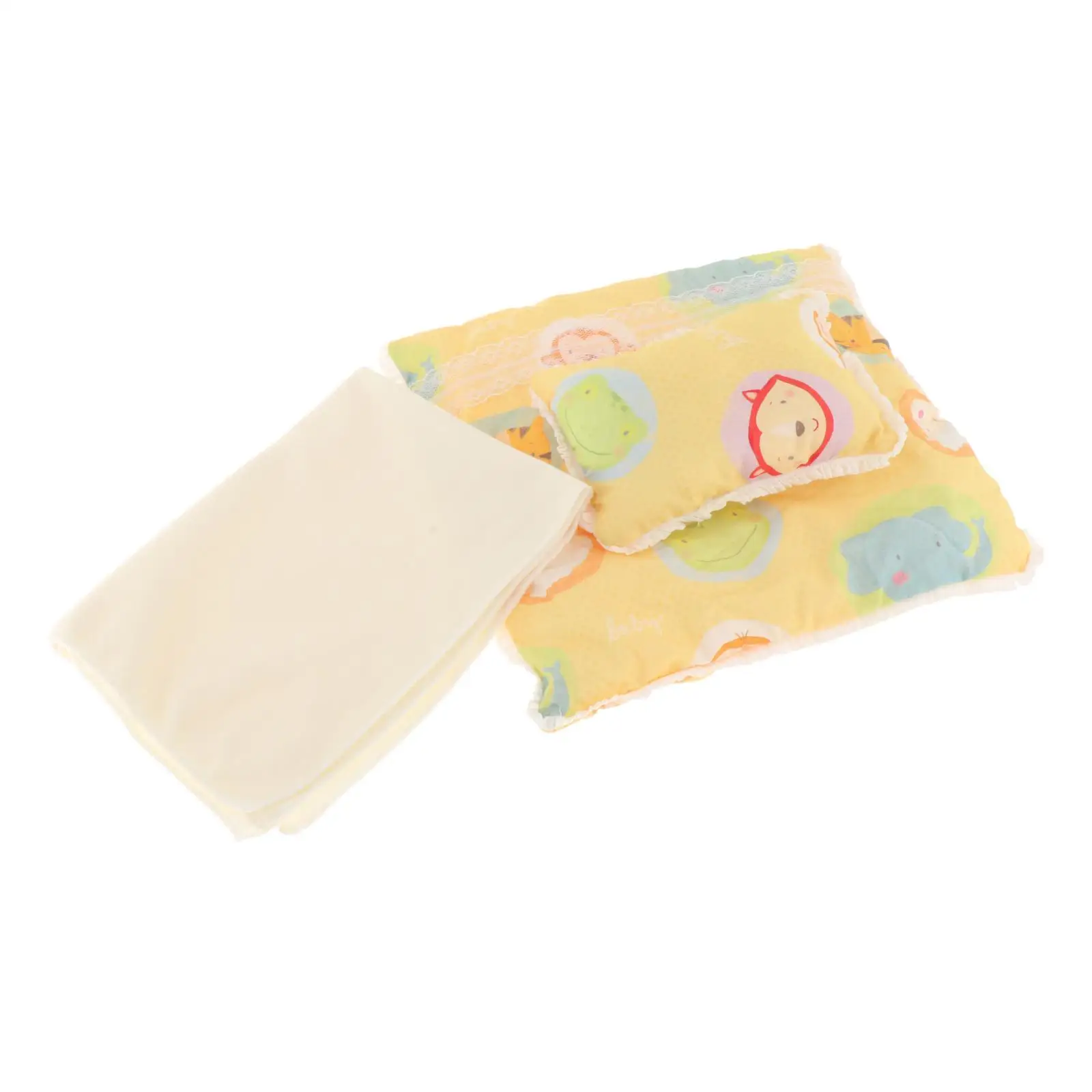 Doll Bedding Accessories Set Pretend Play Include Sheet Quilt Pillow for Doll Bunkbeds