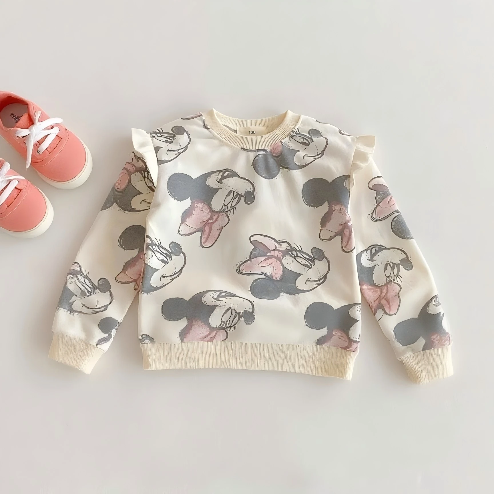 Ropa de otoño para niña, Sudadera con capucha de manga larga de dibujos animados de Disney, jersey de cuello redondo, Tops, ropa para niños, sudaderas bonitas para niños - imagen 3