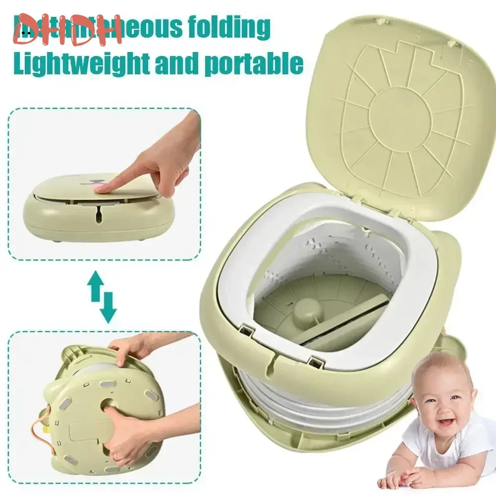 Orinal portátil para niños pequeños, orinal plegable de viaje, inodoro de entrenamiento para coche, Camping, baño interior y exterior para bebés y niños - imagen 3
